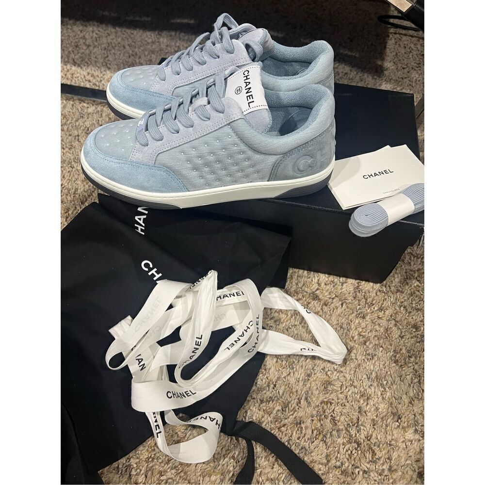 Gorgeous chanel light blue sneakers size 36